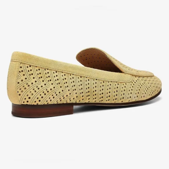 New Sample Shoe  NYDJ - Suede Perforated Loafers - Denver Honey Gold 6