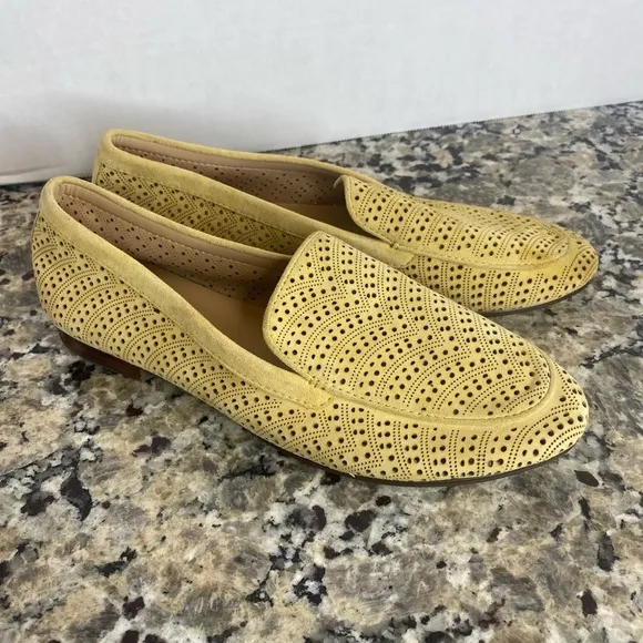 New Sample Shoe  NYDJ - Suede Perforated Loafers - Denver Honey Gold 6