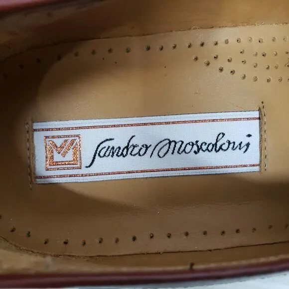 NEW SANDRO MOSCOLONI Seneca Woven Tassel Bologna Loafer 8.5 M Brown leather