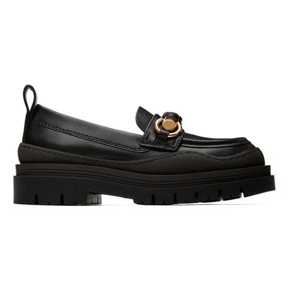 NEW See by Chloé Black Lylia Lug Loafers Black Size 40 10