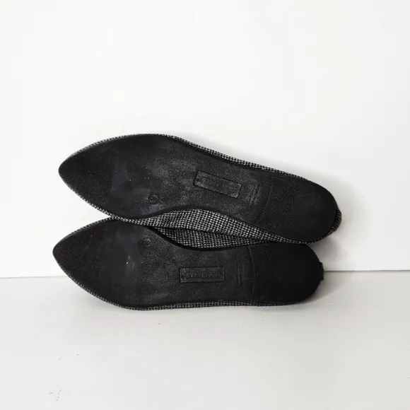 NEW Seychelles Houndstooth Grey Black Slip On Ballet Flats Women's Size 9