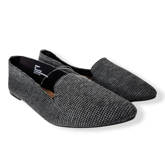 NEW Seychelles Houndstooth Grey Black Slip On Ballet Flats Women's Size 9