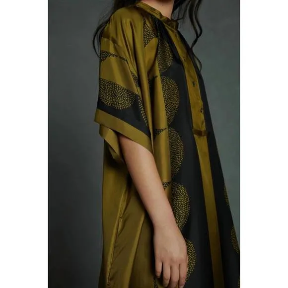 NEW SOEUR dress athena in kaki/noir