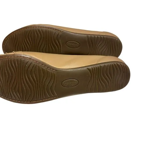 NEW Softwalk Safi Tan Leather Ballet Flats | Size 8W