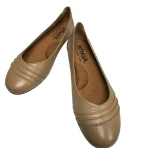 NEW Softwalk Safi Tan Leather Ballet Flats | Size 8W