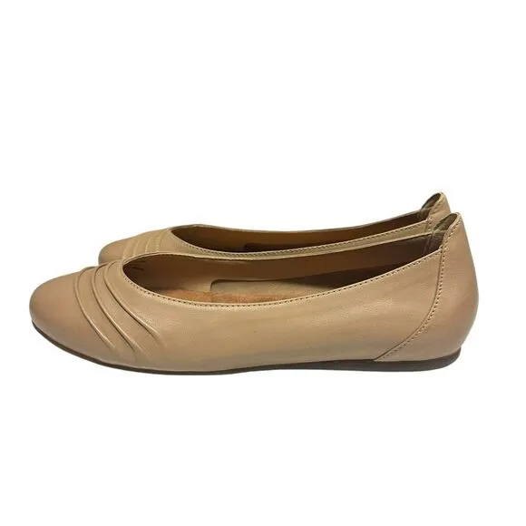 NEW Softwalk Safi Tan Leather Ballet Flats | Size 8W