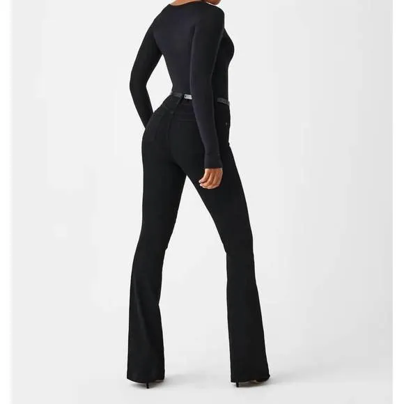 NEW SPANX everywear black flare jeans in black