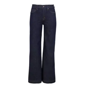NEW SPANX raw wash wide leg cotton denim jeans in indigo