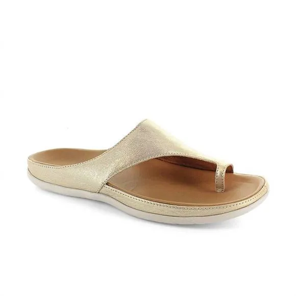 NEW STRIVE women's capri sandals in gold metallic