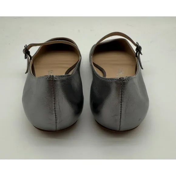 New! Stuart Weitzman Emilia MaryJane Ballerina Flats Gunmetal Sz 6 $395