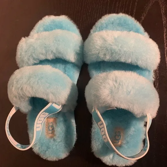 New TODDLER KIDS UGG OH YEAH OASIS BLUE SANDALS SLIDE SLIPPER # boy girl unisex