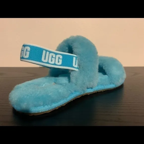 New TODDLER KIDS UGG OH YEAH OASIS BLUE SANDALS SLIDE SLIPPER # boy girl unisex