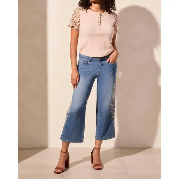 NEW TRIBAL audrey girlfriend cropped jeans in real blue