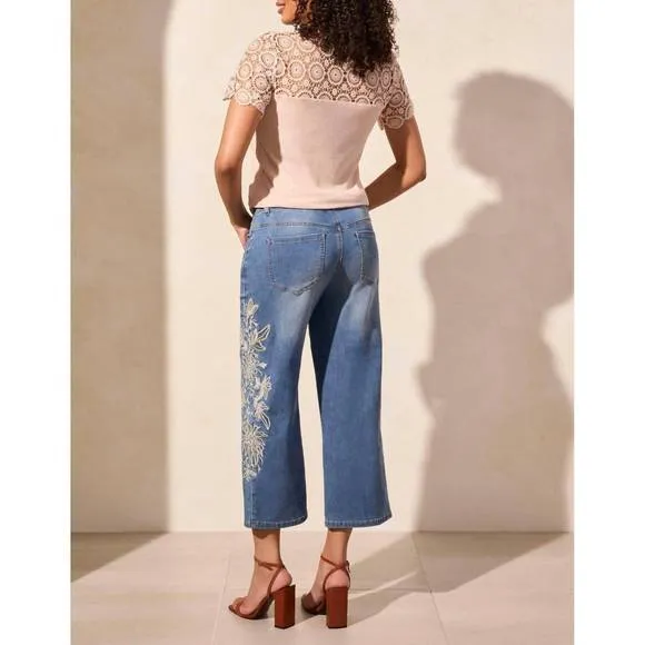 NEW TRIBAL audrey girlfriend cropped jeans in real blue