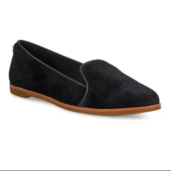 NEW UGG Bonnie Suede Loafers Black Womens 6.5