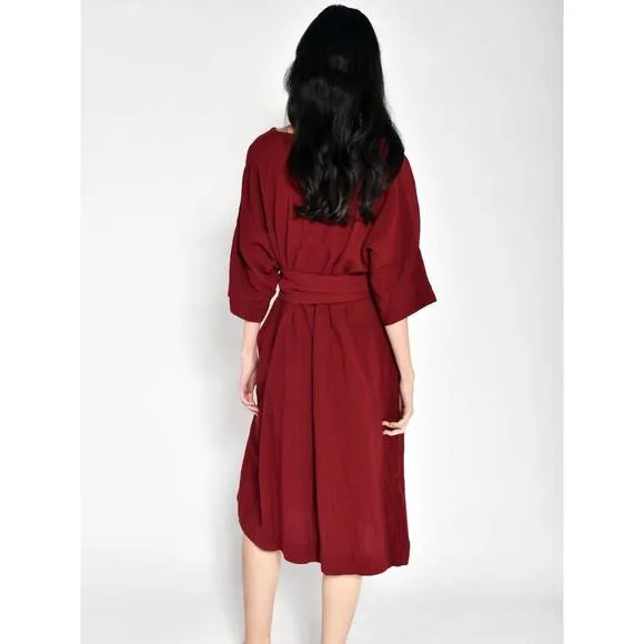 NEW UZI NYC belt dress in garnet