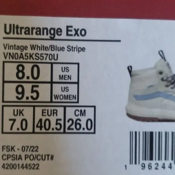 New Vans Ultrarange Exo MTE White Waterproof Hiking Ankle Boot Sneakers Outdoor