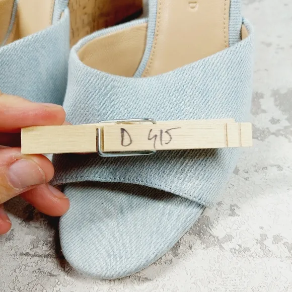 NEW Veronica Beard Dali Blue Denim Wedge Desert Summer Casual Sandals D415