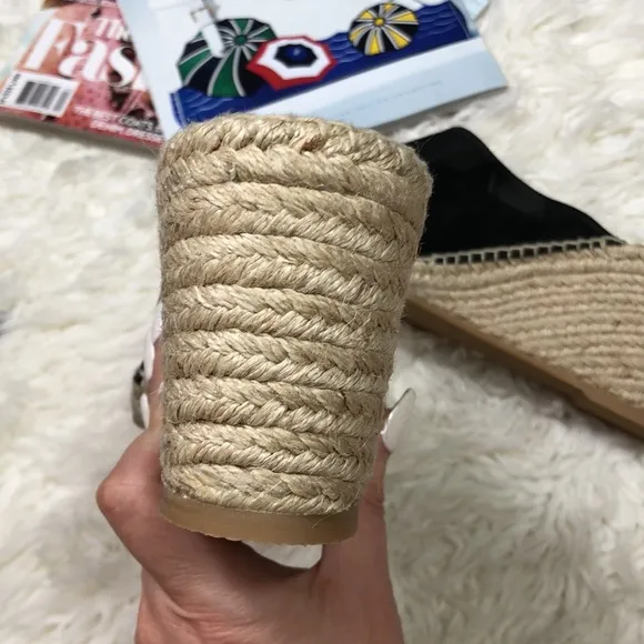 NEW Vince Slide Black Suede Sandals Slides Wedges