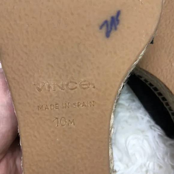 NEW Vince Slide Black Suede Sandals Slides Wedges