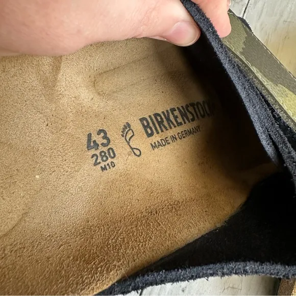 NEW WITHOUT BOX BIRKENSTOCK KYOTO CAMO SLIDE SANDALS SIZE 43 UNISEX