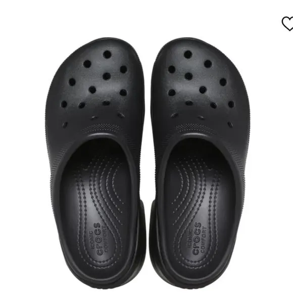NEW Crocs Siren Clog Black Platform Heeled Y2K Lightweight Sandals Slides W9 W10
