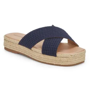 NEW Lucky‎ Brand Gayte Slide Sandals Peacoat Textile Size 8.5
