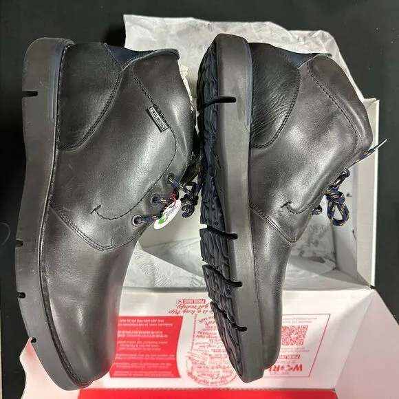 New Pikolinos Tolosa Carbon Black Leather Oxford Lace Up Ankle Boots 43