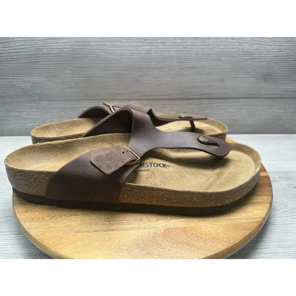 NIB Birkenstock Gizeh Oiled Leather In Habana 0743831 Men’s 12