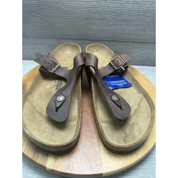NIB Birkenstock Gizeh Oiled Leather In Habana 0743831 Men’s 12