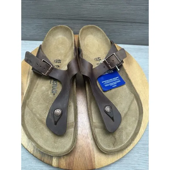 NIB Birkenstock Gizeh Oiled Leather In Habana 0743831 Men’s 12