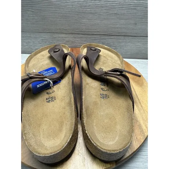 NIB Birkenstock Gizeh Oiled Leather In Habana 0743831 Men’s 12