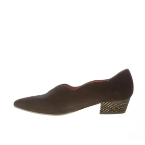 nib Chie Mihara “Rocal” Suede Low Heeled Loafers – in Olive Green size 9.5