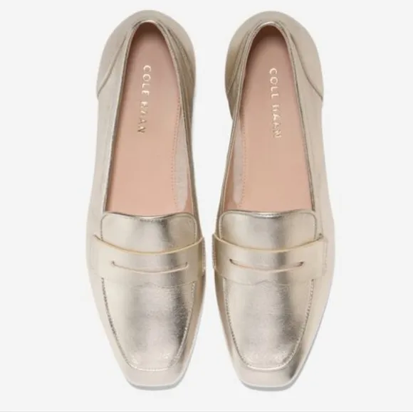 NIB Cole Haan Women's Tarese Soft Loafers Soft Gold Sz 7.5