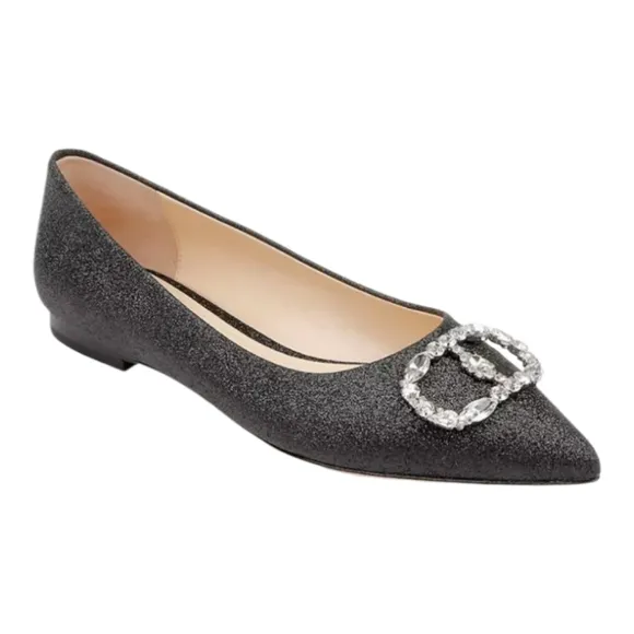 NIB DEEE OCLEPPO BALLERINA POINT TOE EMBELLISHED FLATS SZ 8
