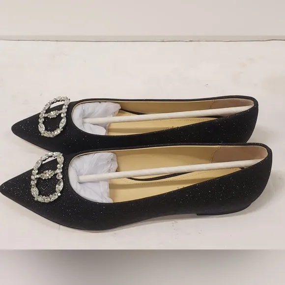 NIB DEEE OCLEPPO BALLERINA POINT TOE EMBELLISHED FLATS SZ 8