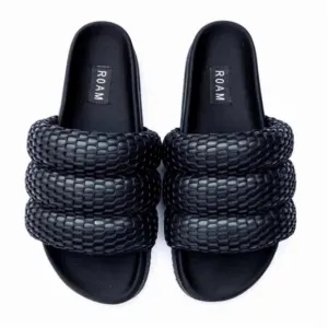 NIB Roam Puffy Mesh Sandals Slides Black Sz US 7 $142