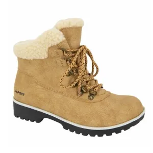 NIB! Tan Winter Heavy Duty Work Memory Foam Footbed Boots Lace Up Zipper JSport