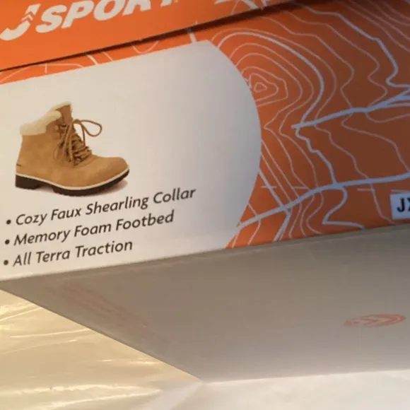 NIB! Tan Winter Heavy Duty Work Memory Foam Footbed Boots Lace Up Zipper JSport