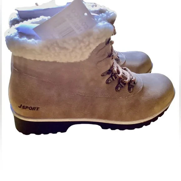 NIB! Tan Winter Heavy Duty Work Memory Foam Footbed Boots Lace Up Zipper JSport