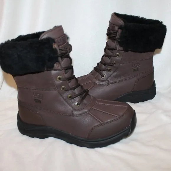 NIB UGG BROWN‎ ADIRONDACK III LEATHER SHEARLING LINED WINTER SNOW BOOTS