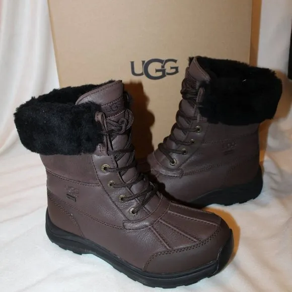 NIB UGG BROWN‎ ADIRONDACK III LEATHER SHEARLING LINED WINTER SNOW BOOTS