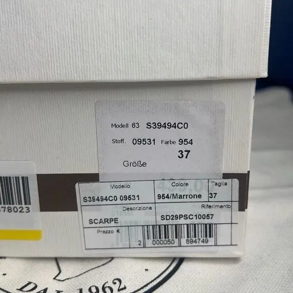 NIB Peserico Brown Slides Buckled Sandals