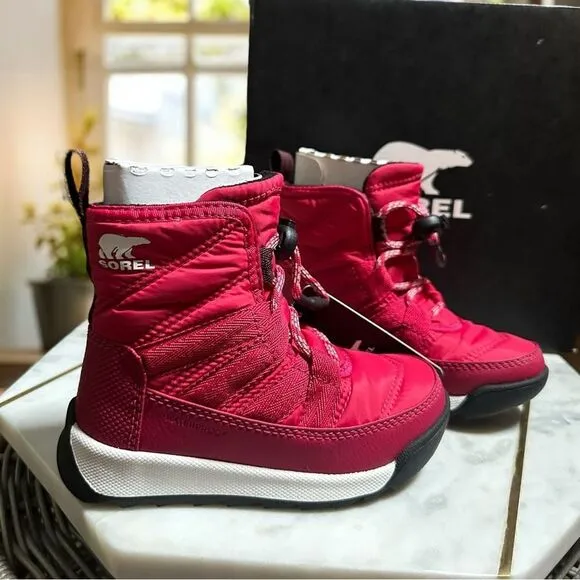 NIB SOREL Insulated Toddler Kids Winter Snow Whitney 2 Short Lace Boot Size 8