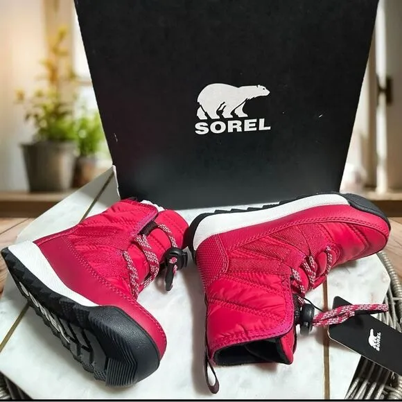 NIB SOREL Insulated Toddler Kids Winter Snow Whitney 2 Short Lace Boot Size 8