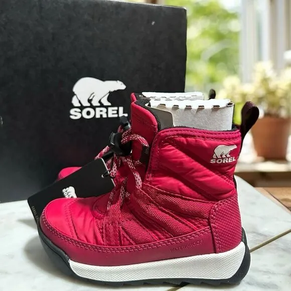 NIB SOREL Insulated Toddler Kids Winter Snow Whitney 2 Short Lace Boot Size 8