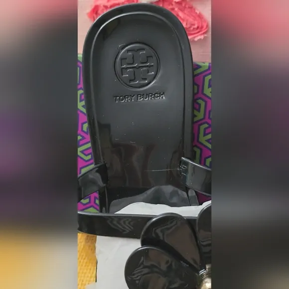 NIB:Tory Burch Flower Jelly Thong Sandals