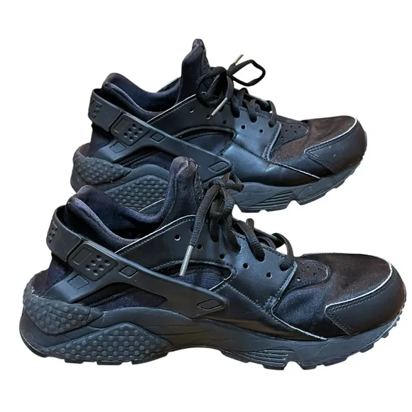 Nike Air Black Sneakers Huarache Running Sandals Performance Tech Wear Women 8.5