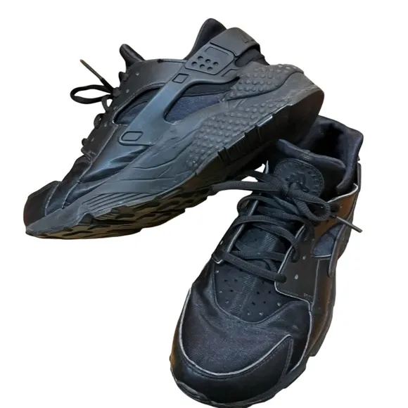 Nike Air Black Sneakers Huarache Running Sandals Performance Tech Wear Women 8.5