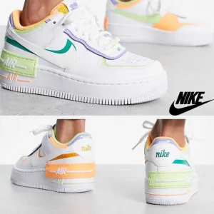Nike Air Force 1 Shadow Women’s Sneakers Pastel Green White Orange Blue 2022 7.5